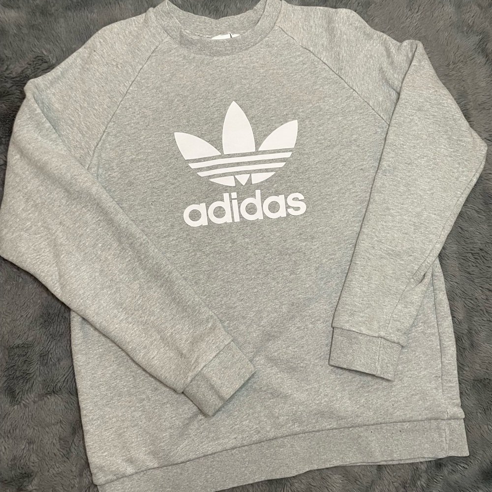 Mens Grey Adidas Sweatshirt Size L